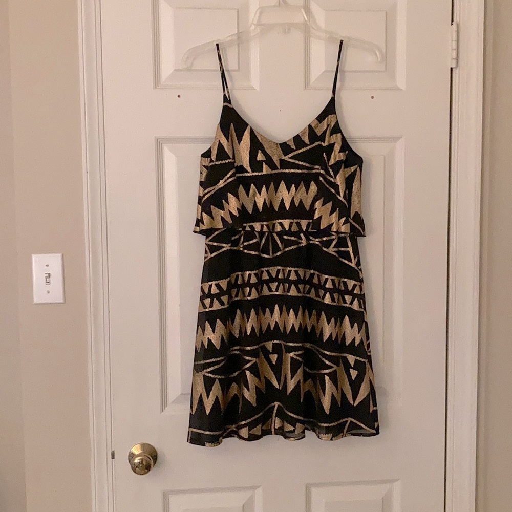 Black and gold party dress
